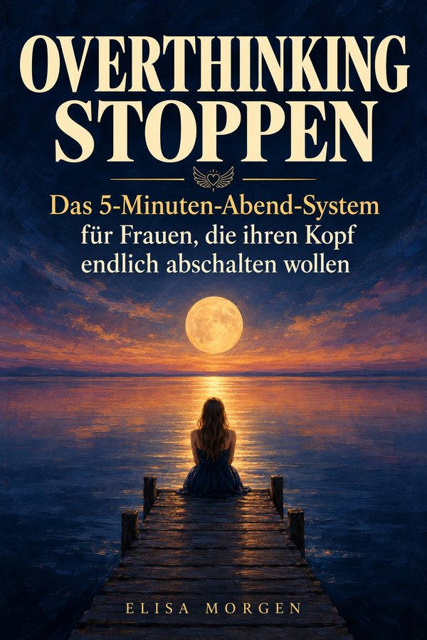Buchcover Overthinking stoppen von Elisa Morgen, 5-Minuten-Abend-System für Frauen