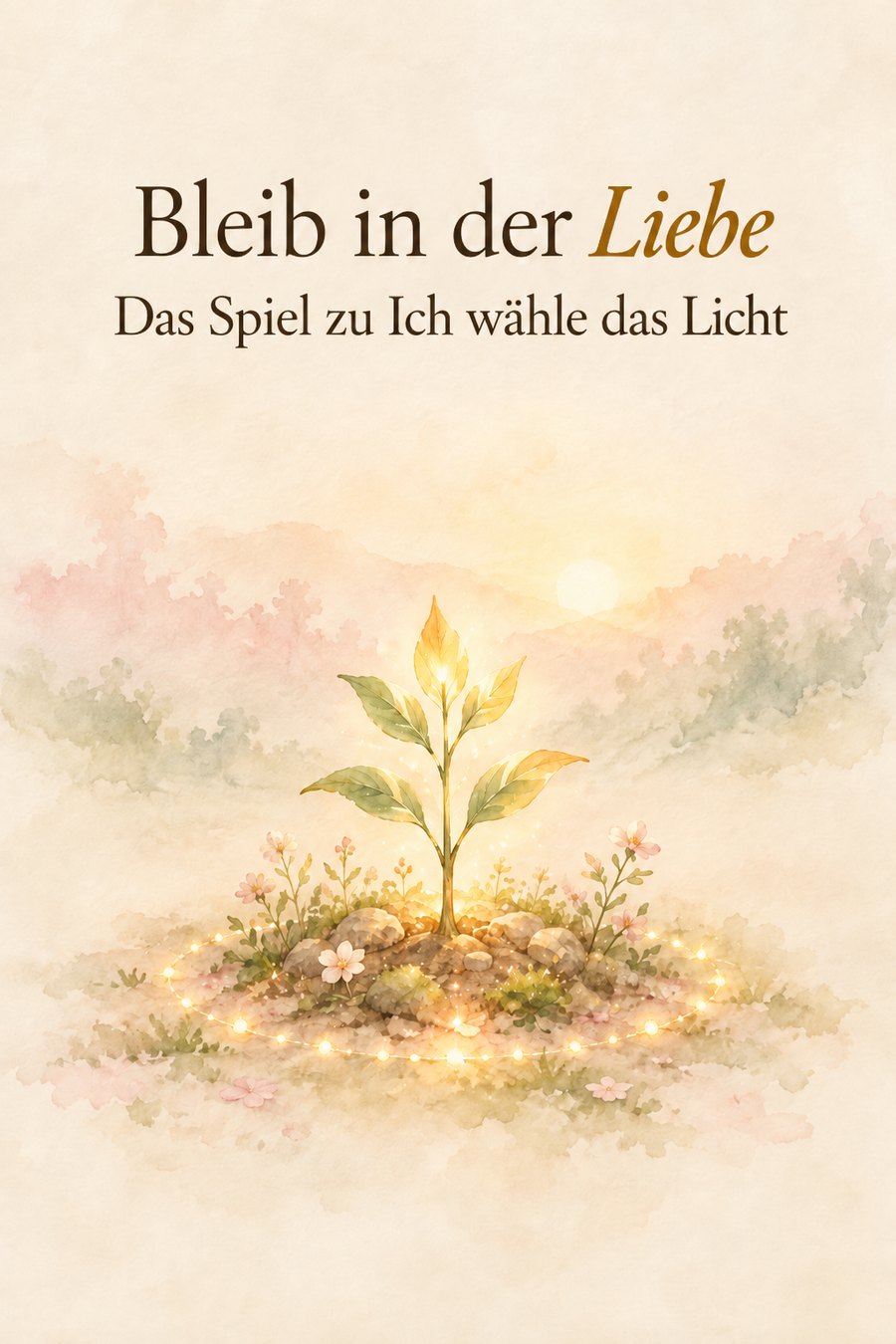 Bleib in der Liebe, das Spiel zu Ich wähle das Licht: eine leuchtende Pflanze in einem Lichtkreis