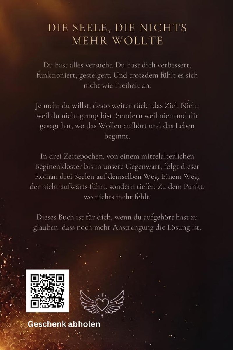 Rückseite von Die Seele, die nichts mehr wollte mit dem Klappentext