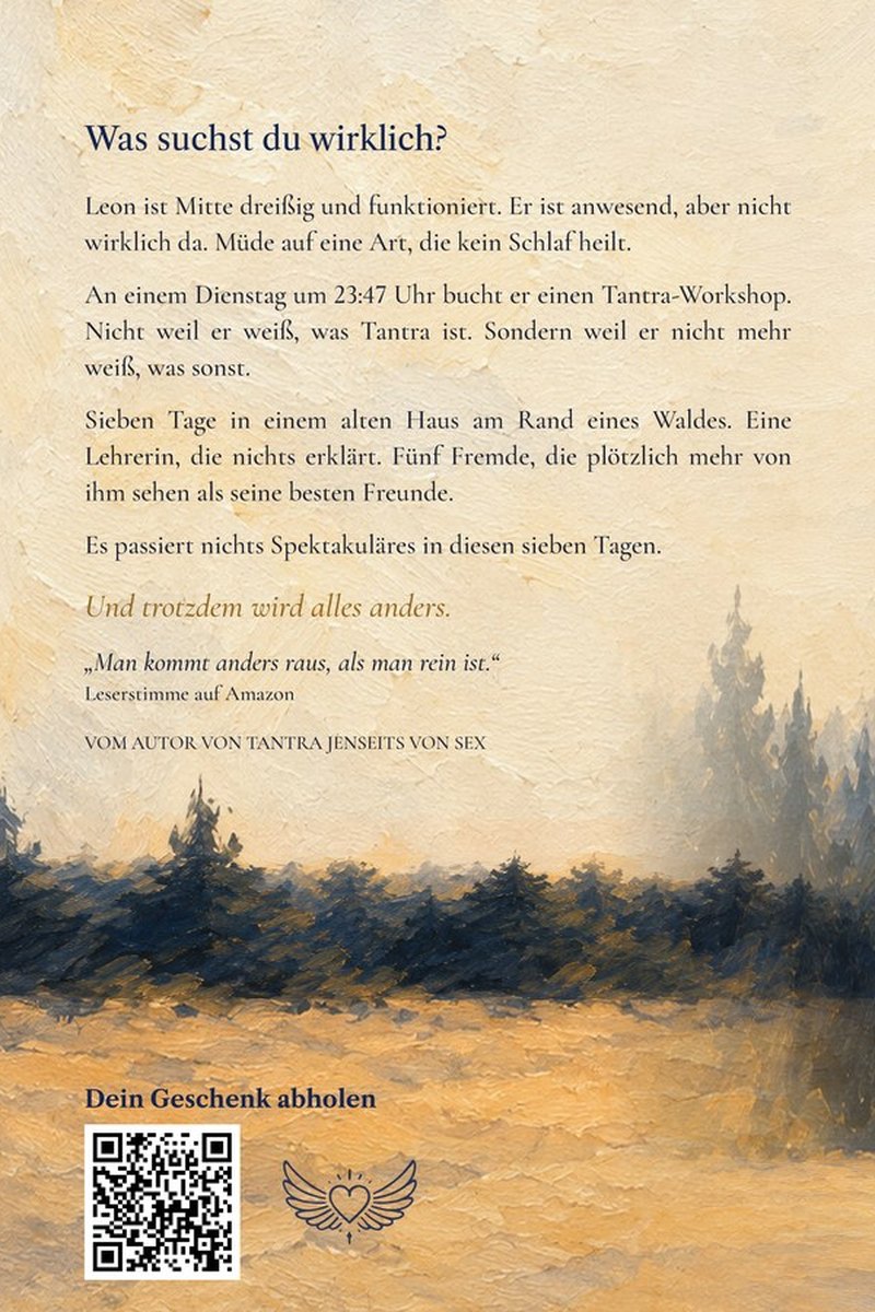 Rückseite von Sieben Tage Tantra mit dem Klappentext